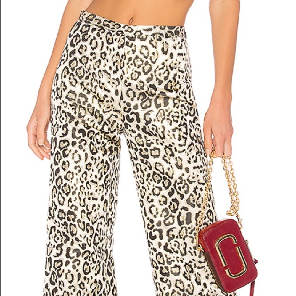 LPA Wide leg leopard pants revolve
